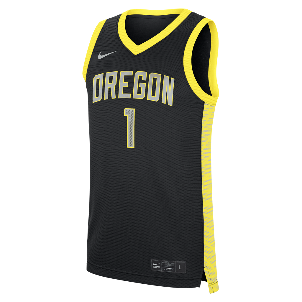 Black Oregon Ducks #1 Alternate Replica Basketball Jersey