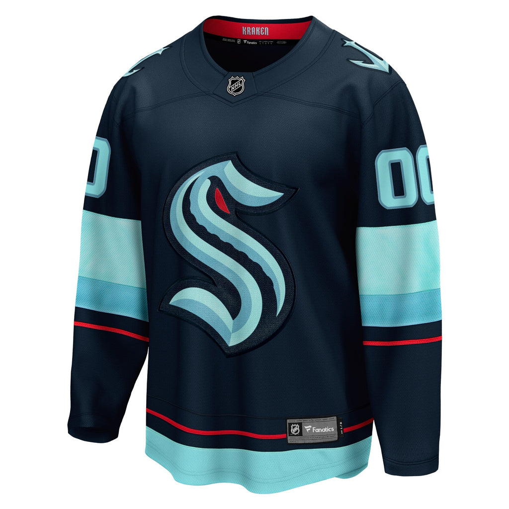 Seattle Kraken Deep Sea Blue Home Breakaway Custom Hockey Jersey