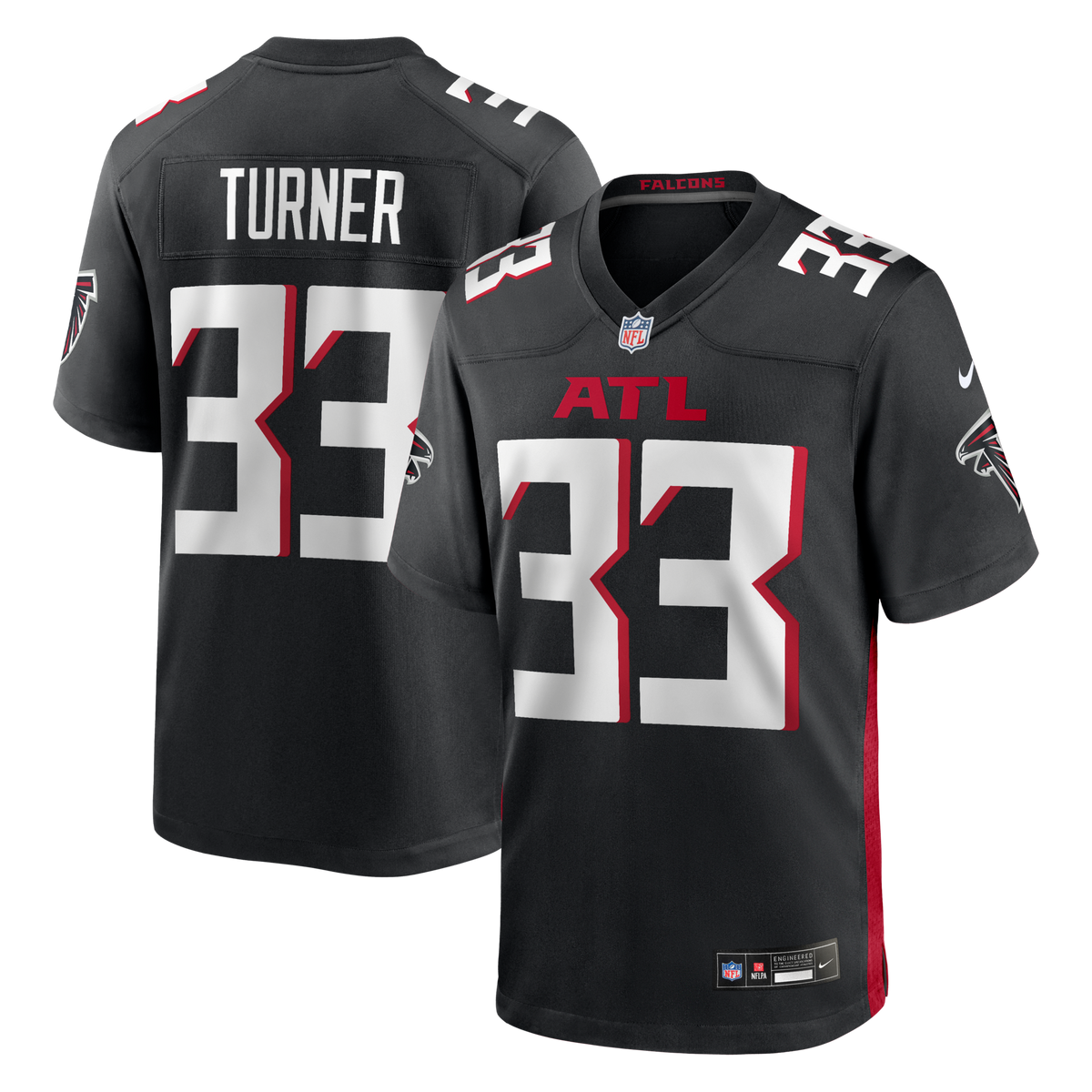 Atlanta Falcons Michael Turner Black Game Retired Player Football Jersey