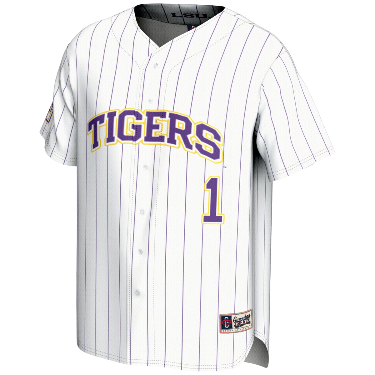 #1 White LSU Tigers Lightweight Baseball Jersey