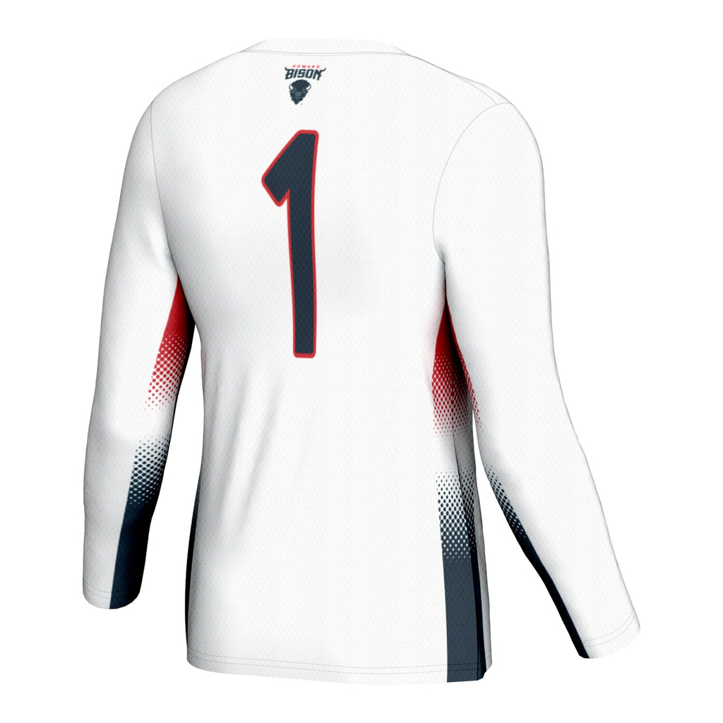 #1 Howard Bison Lightweight Volleyball Jersey - White