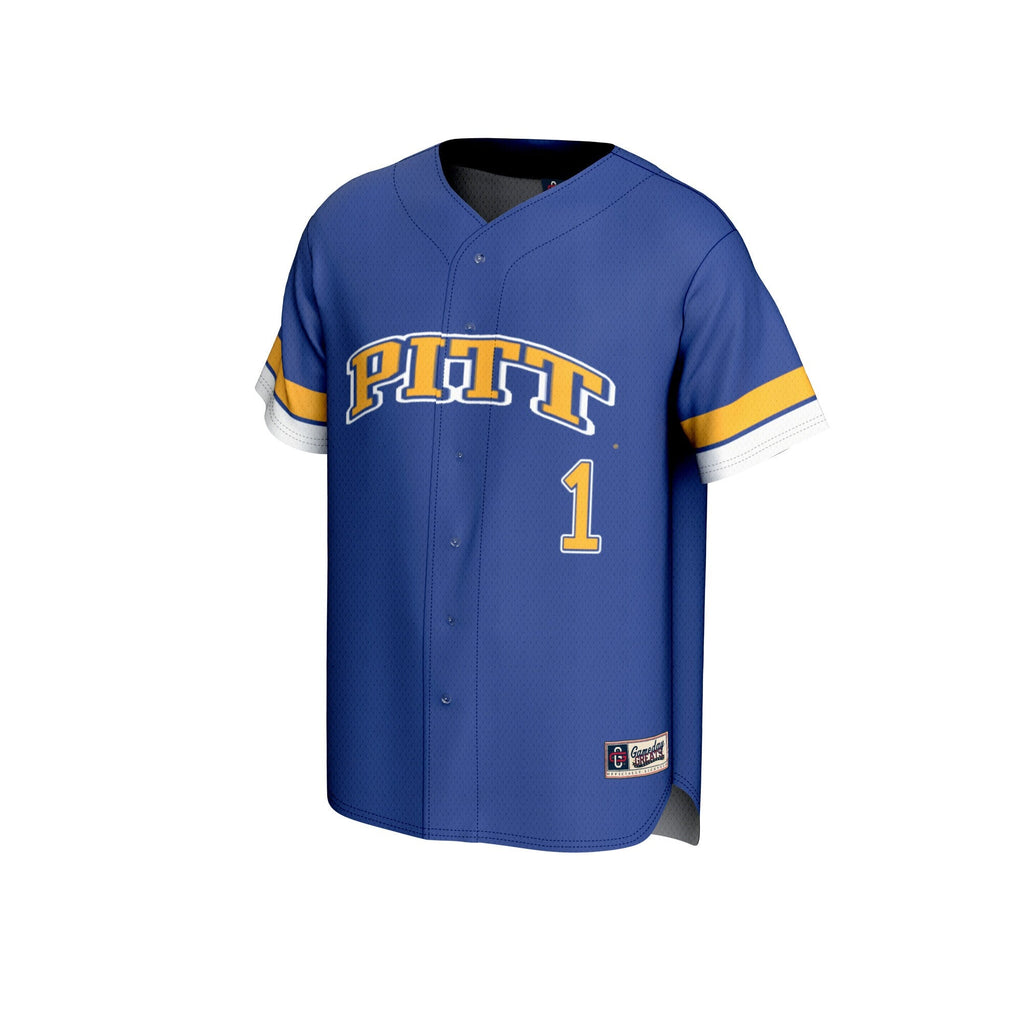 #1 Royal Pitt Panthers Lightweight Collegiate Baseball Fashion Jersey