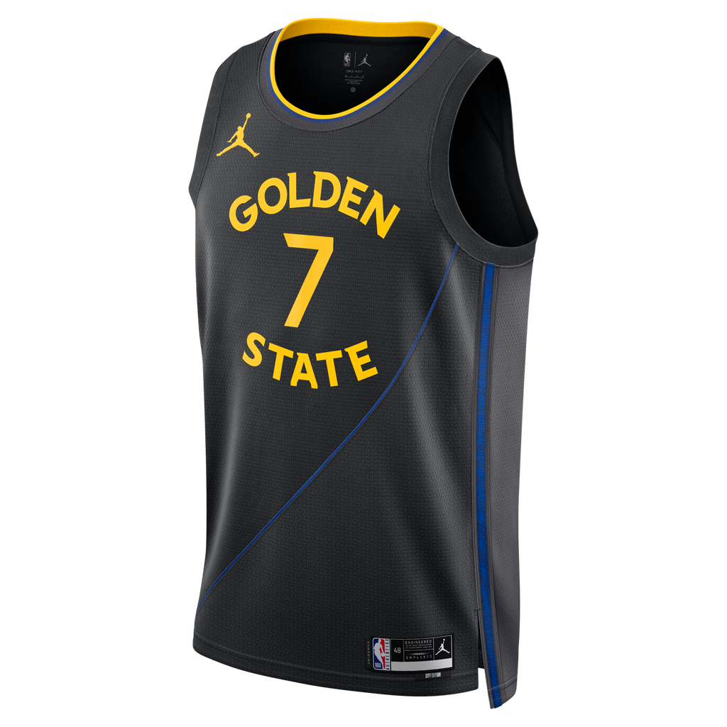 Golden State Warriors 2024/25 Statement Edition Swingman Jersey - Black - Kristaps Porziņģis