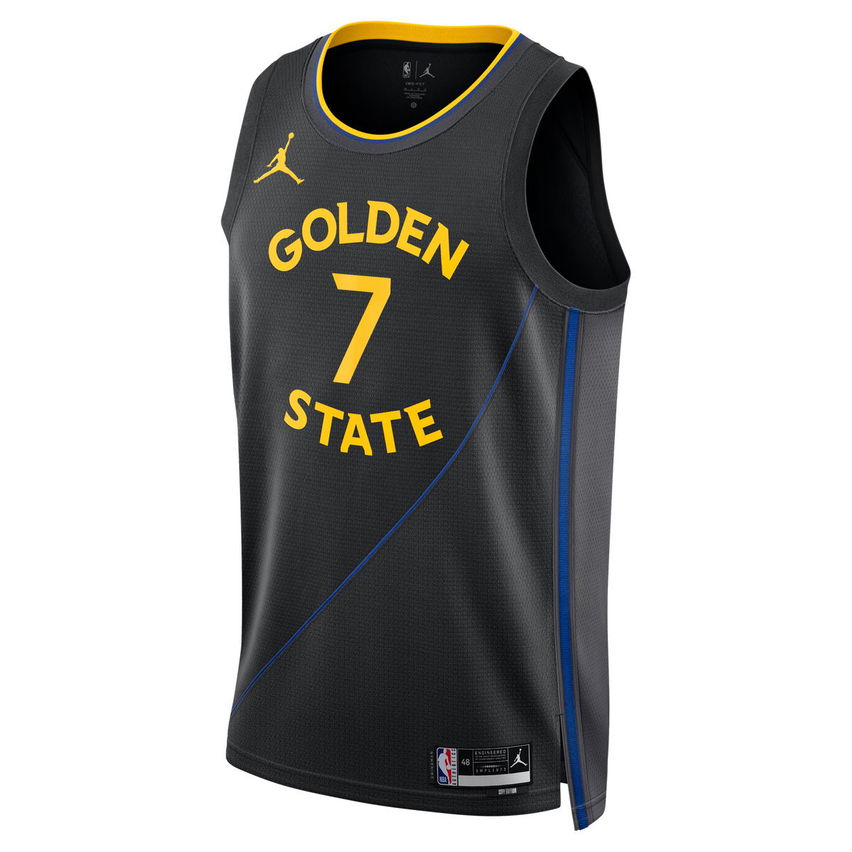 Golden State Warriors 2024/25 Statement Edition Swingman Jersey - Black - Kristaps Porziņģis