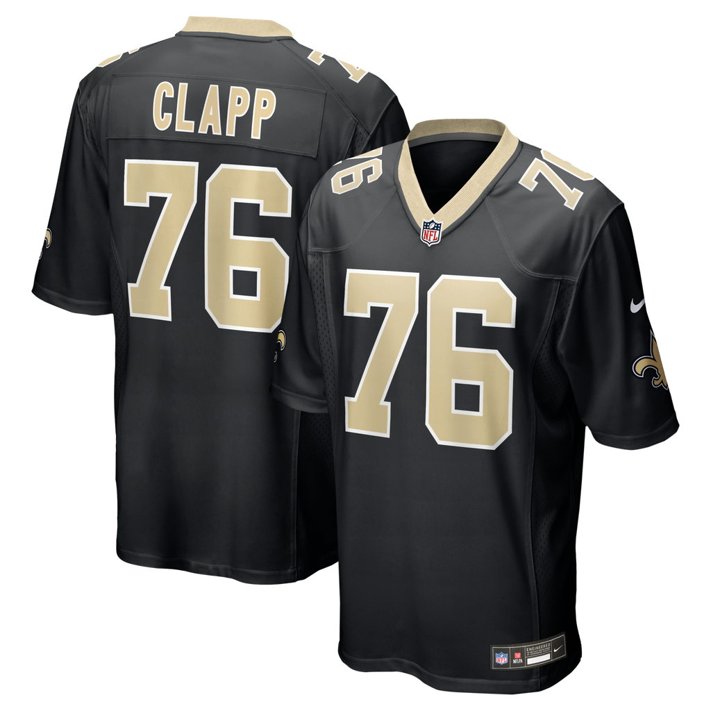 New Orleans Saints Will Clapp Black Team Game Football Jersey