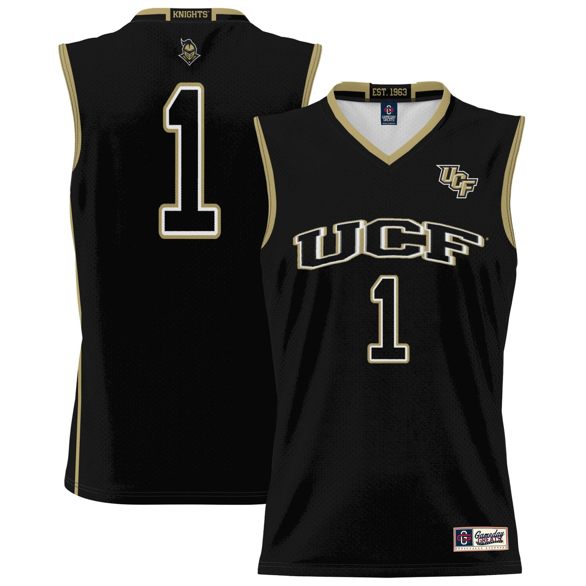 #1 UCF Knights Lightweight Basketball Jersey - Black