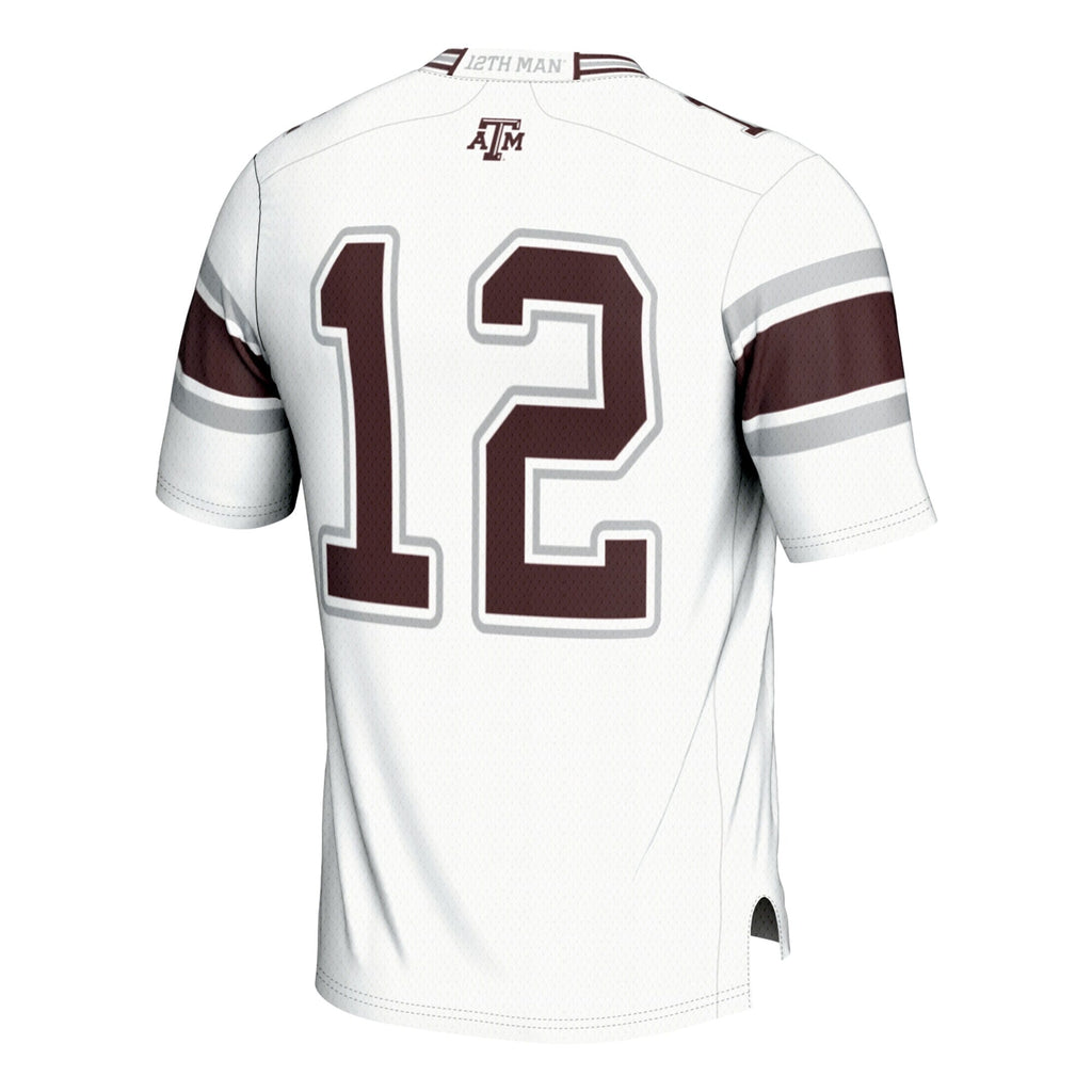 #12 White Texas A&M Aggies Football Lightweight Fashion Jersey