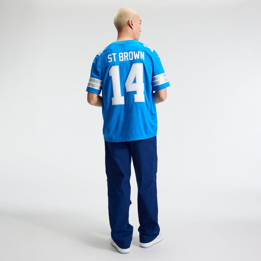 Detroit Lions Amon-Ra St. Brown Blue Team Vapor F.U.S.E. Stitched Limited Football Jersey