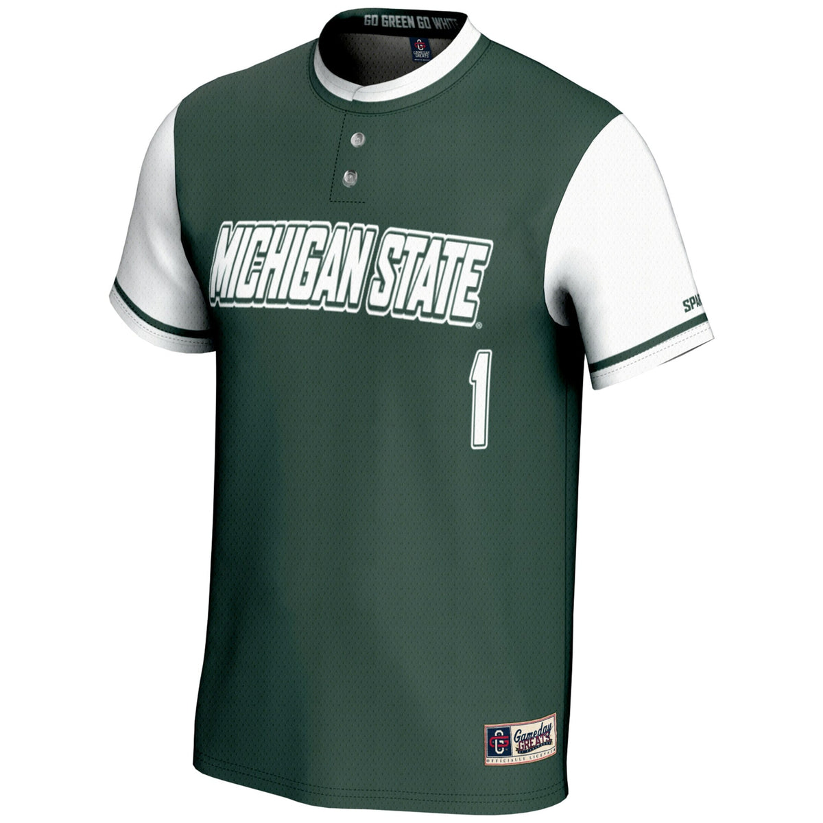 #1 Michigan State Spartans Lightweight Softball Jersey - Green