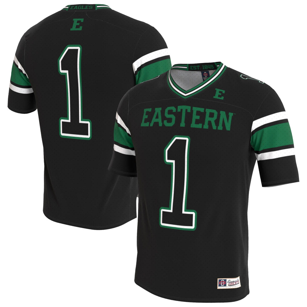 Eastern Michigan Eagles Lightweight Collegiate Football Blackout Fashion Jersey