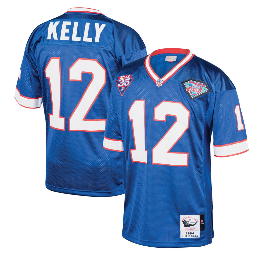 Buffalo Bills 1994 Jim Kelly Royal Throwback Retired Player Football Jersey