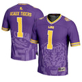 #1 Purple LSU Tigers Icon Print Football Fashion Jersey