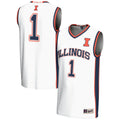 #1 White Illinois Fighting Illini Lightweight Basketball Jersey