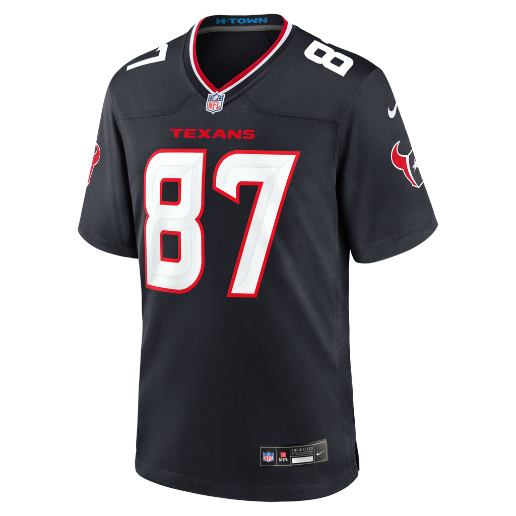 Houston Texans Cade Stover Navy Game Football Jersey