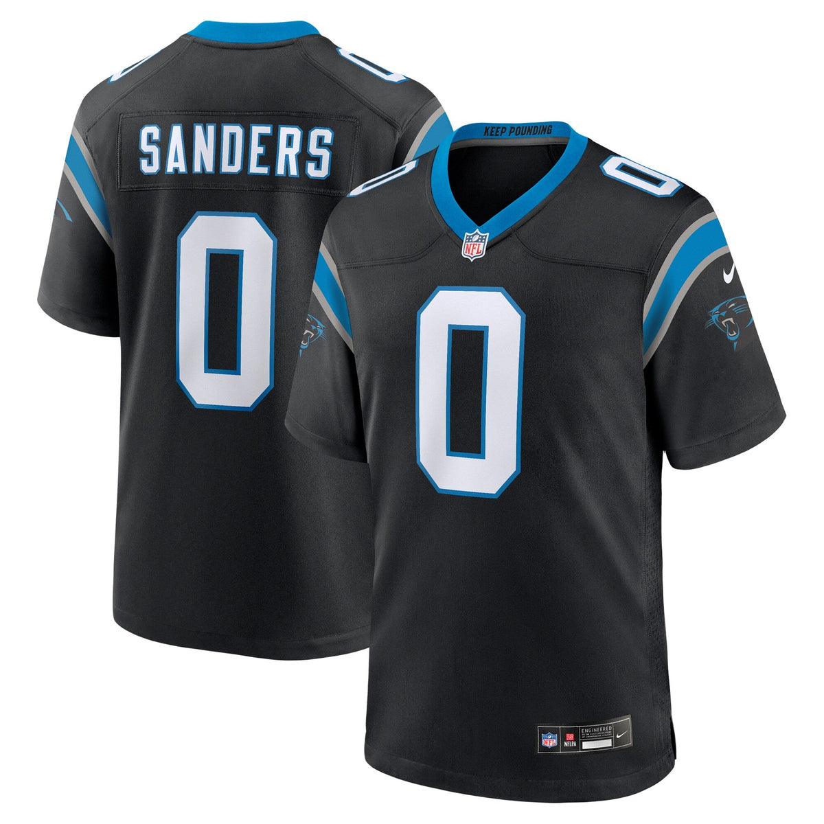 Carolina Panthers Ja'Tavion Sanders Black Game Football Jersey