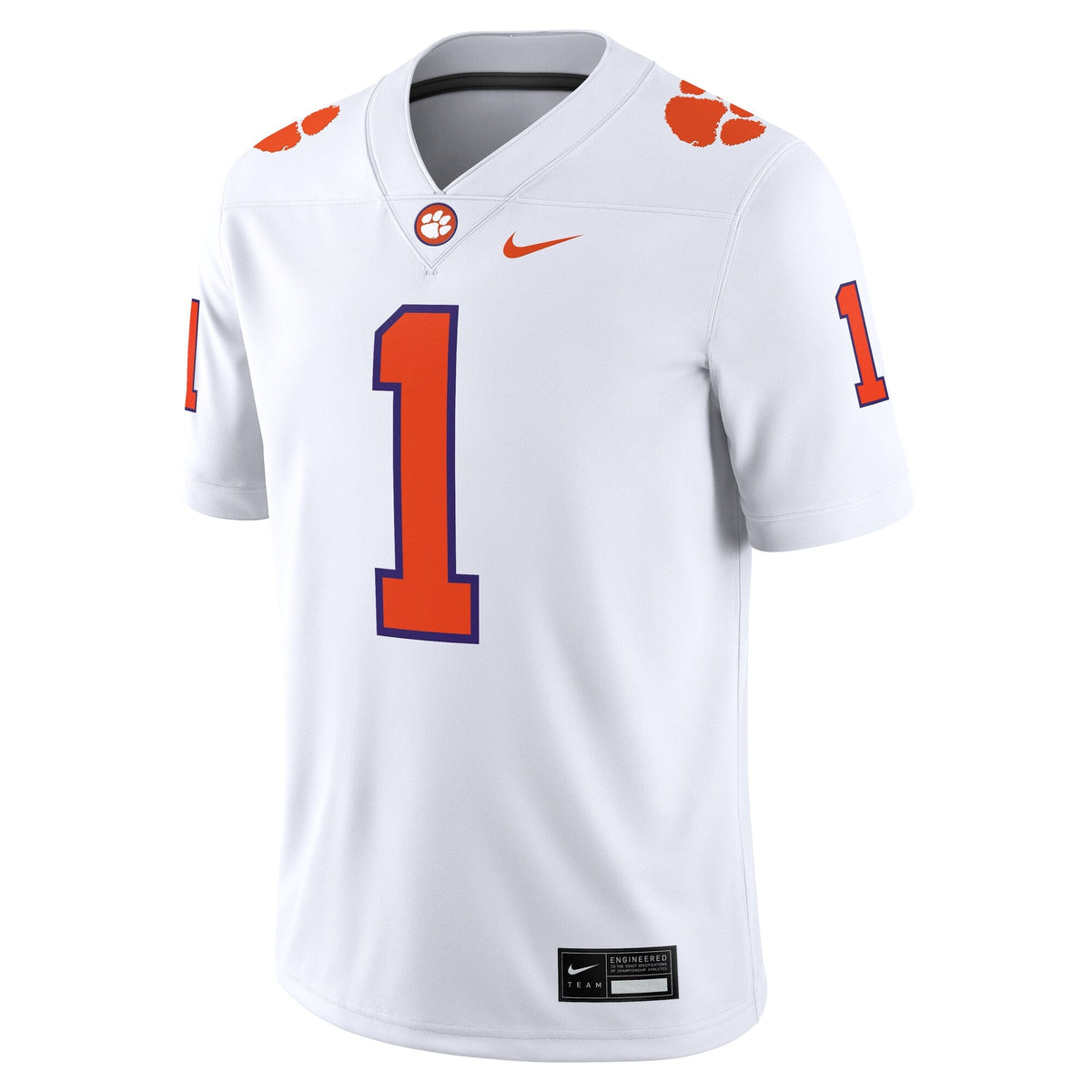 #1 Clemson Tigers Game Jersey - White