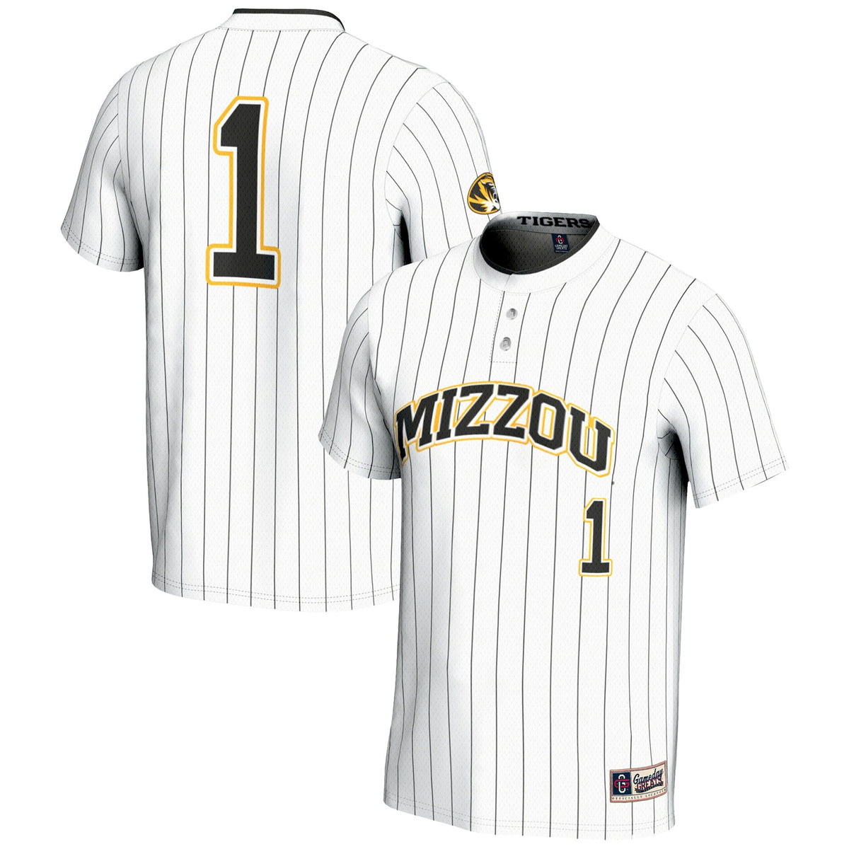 #1 Missouri Tigers Lightweight Softball Jersey - White
