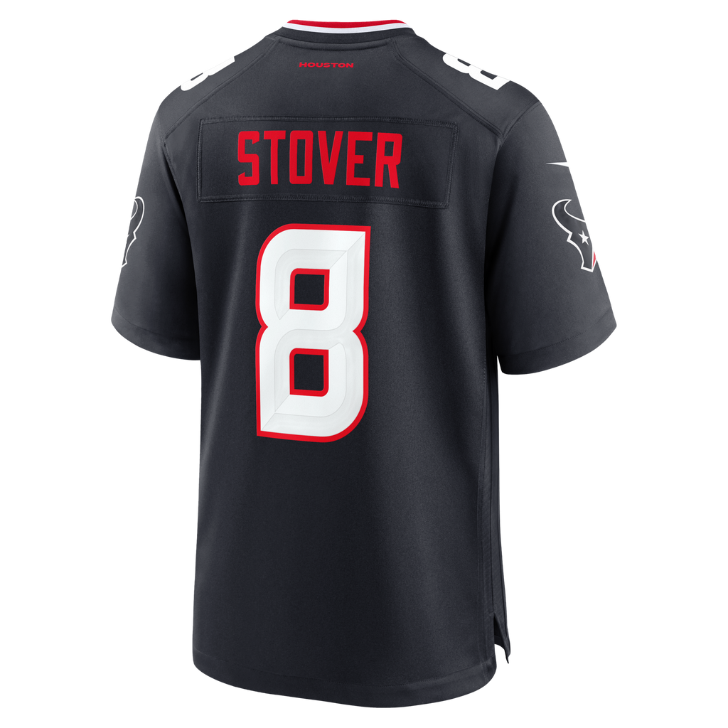 Houston Texans Cade Stover Navy Team Game Football Jersey