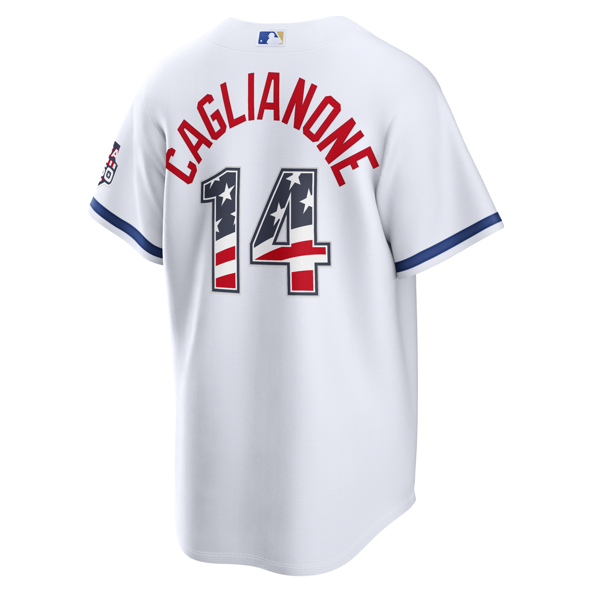 Fourth of July Kansas City Royals Jac Caglianone White USA 250 Stadium Baseball Jersey