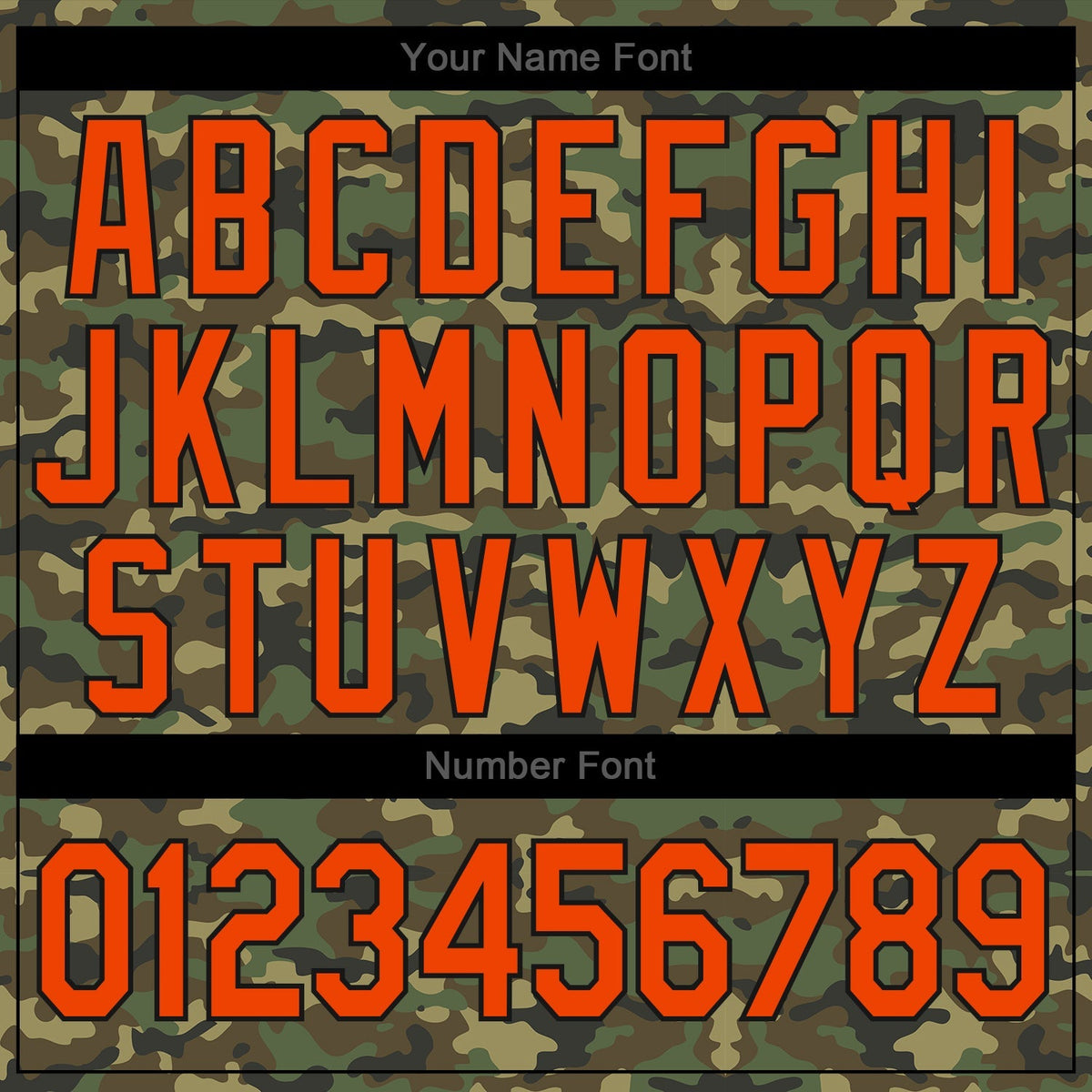 Custom Baseball Jersey - Camo Orange-Black Salute To Service