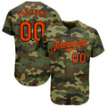 Custom Baseball Jersey - Camo Orange-Black Salute To Service