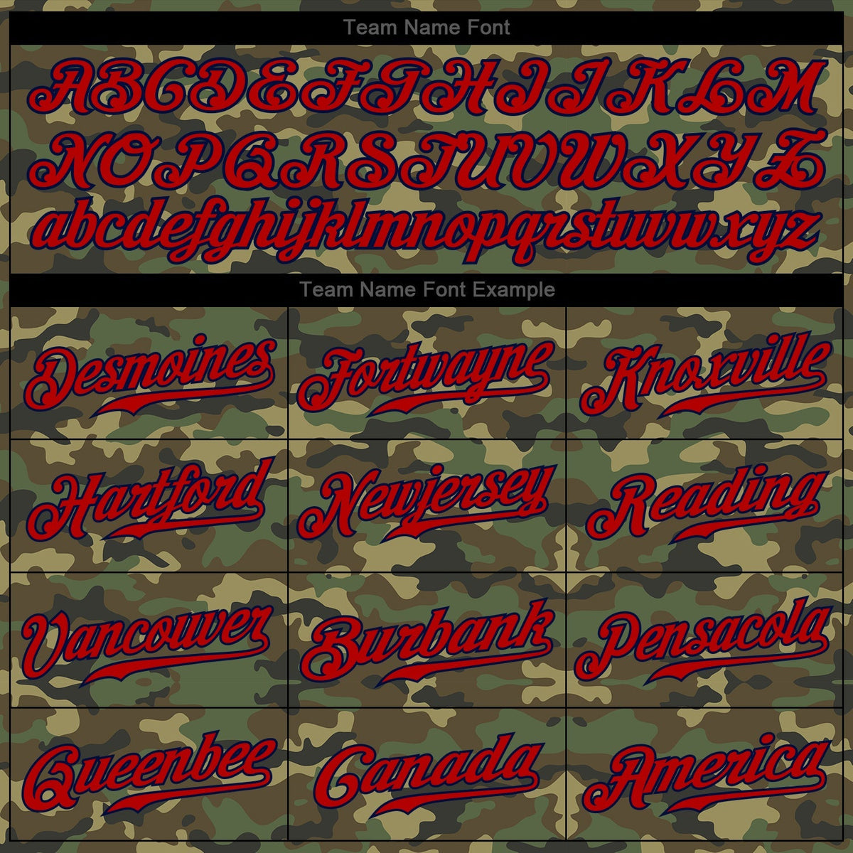 Custom Baseball Jersey - Camo Red-Navy Salute To Service