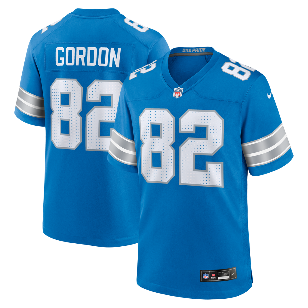 Detroit Lions Thomas Gordon Blue Team Game Football Jersey
