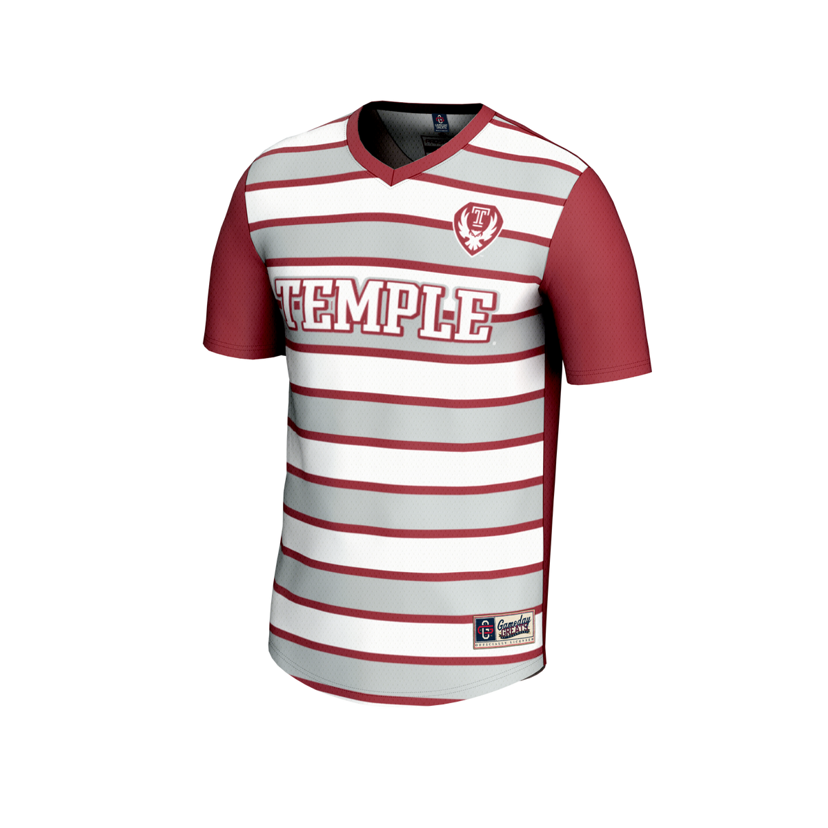Temple Owls Collegiate Soccer NIL Pick-A-Player Fashion Jersey - Cherry/White