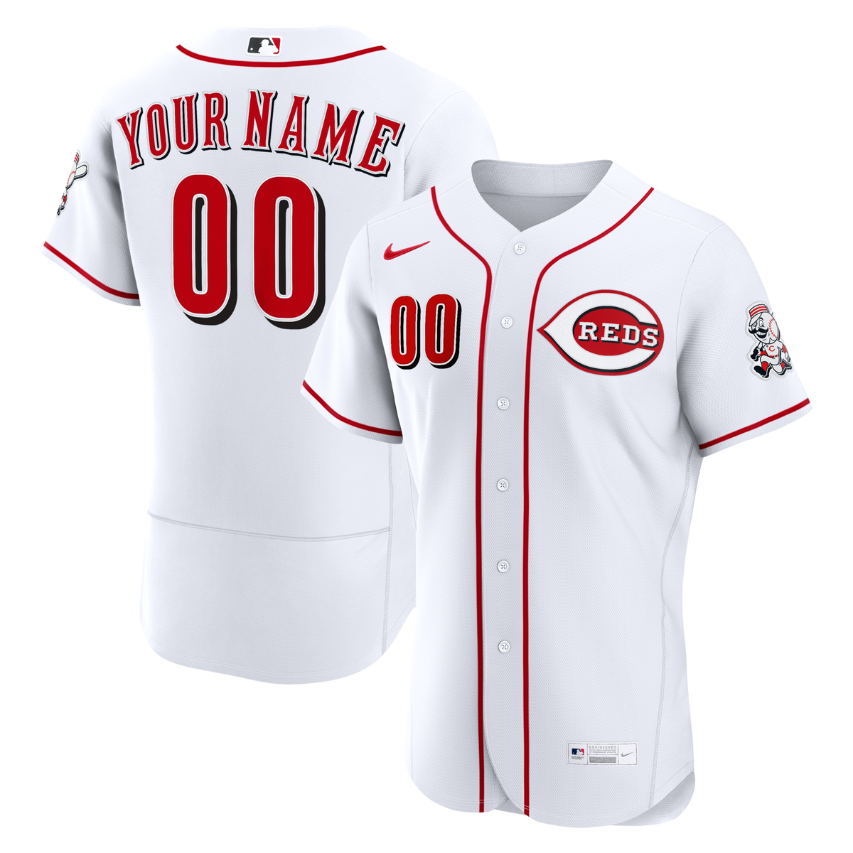 Cincinnati Reds White Home Custom Baseball Jersey
