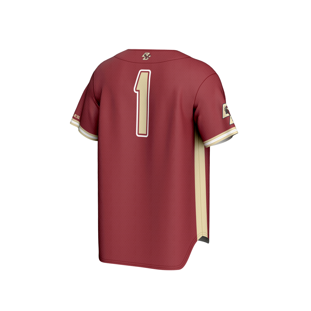 #1 Boston College Eagles Lightweight Baseball Fashion Jersey – Maroon