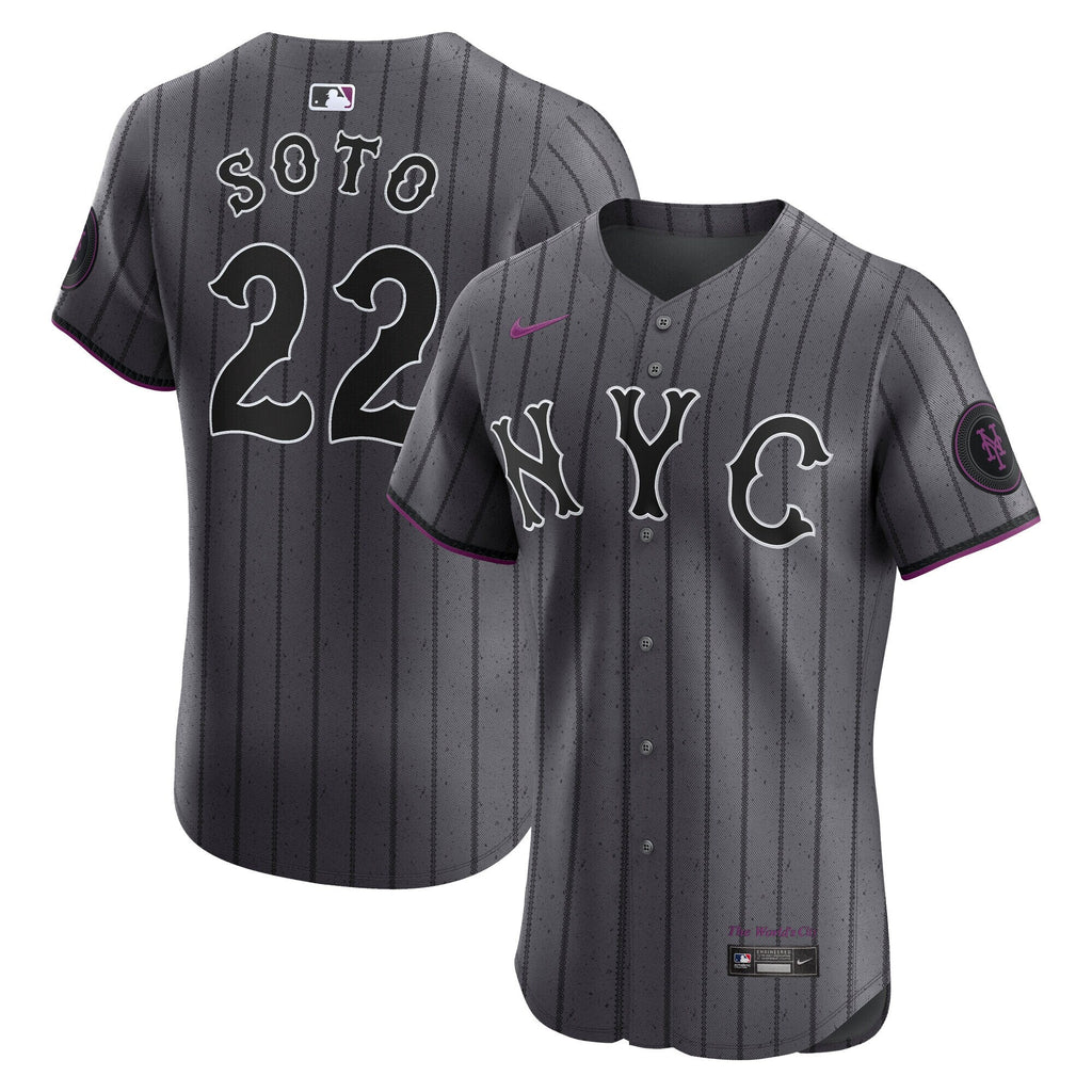 New York Mets Juan Soto Gray City Connect Elite Baseball Jersey