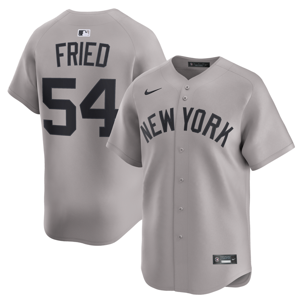 New York Yankees Max Fried Gray Road Limited Player Baseball Jersey