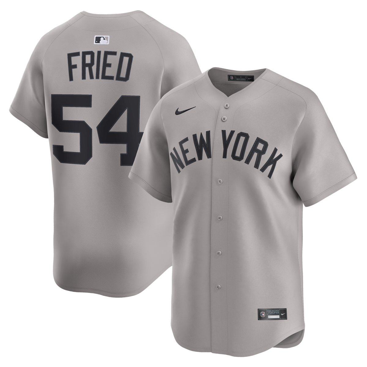 New York Yankees Max Fried Gray Road Limited Player Baseball Jersey