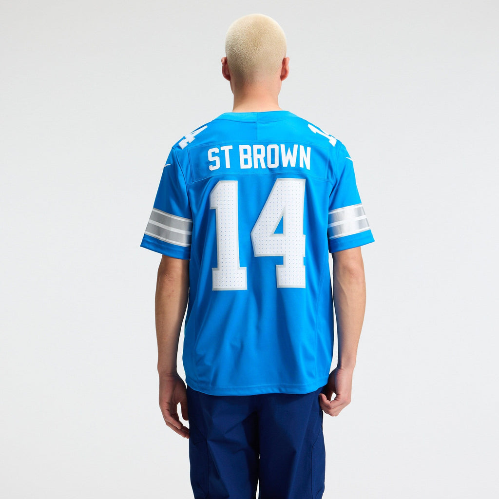Detroit Lions Amon-Ra St. Brown Blue Team Vapor F.U.S.E. Stitched Limited Football Jersey