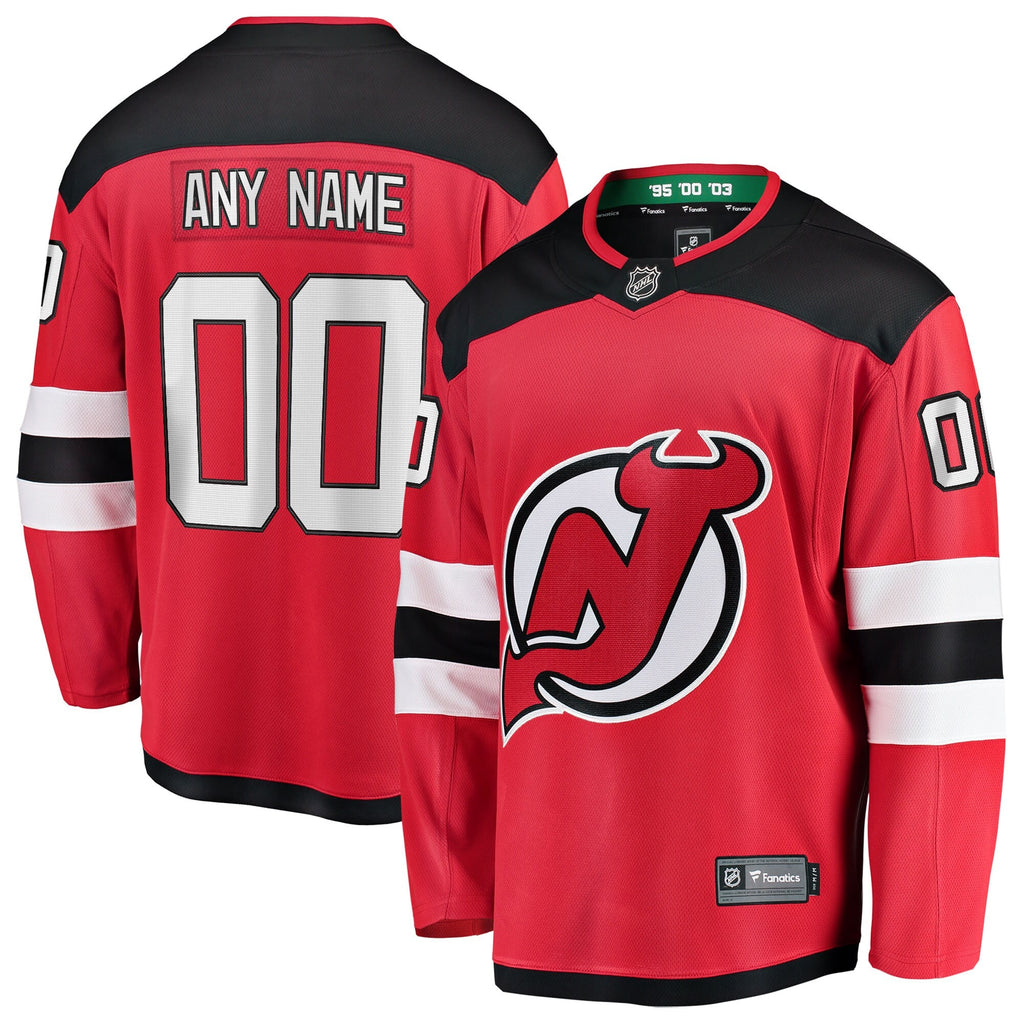 New Hockey Jersey Devils Red Home Breakaway Custom Jersey