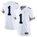 #1 White Michigan Wolverines Game Jersey
