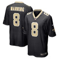 New Orleans Saints Archie Manning Black Retired Player Game Football Jersey