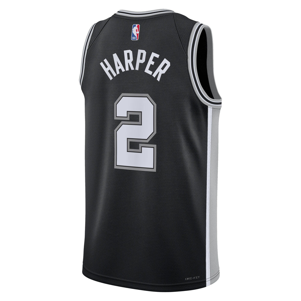 San Antonio Spurs Icon Edition Swingman Jersey NBA 2025 First Round Draft Pick - Black - Dylan Harper