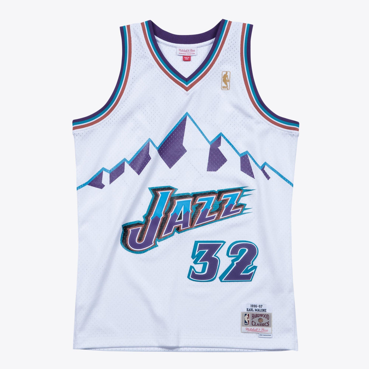 Utah Jazz Karl Malone 1996 Hardwood Classics Swingman Jersey - White