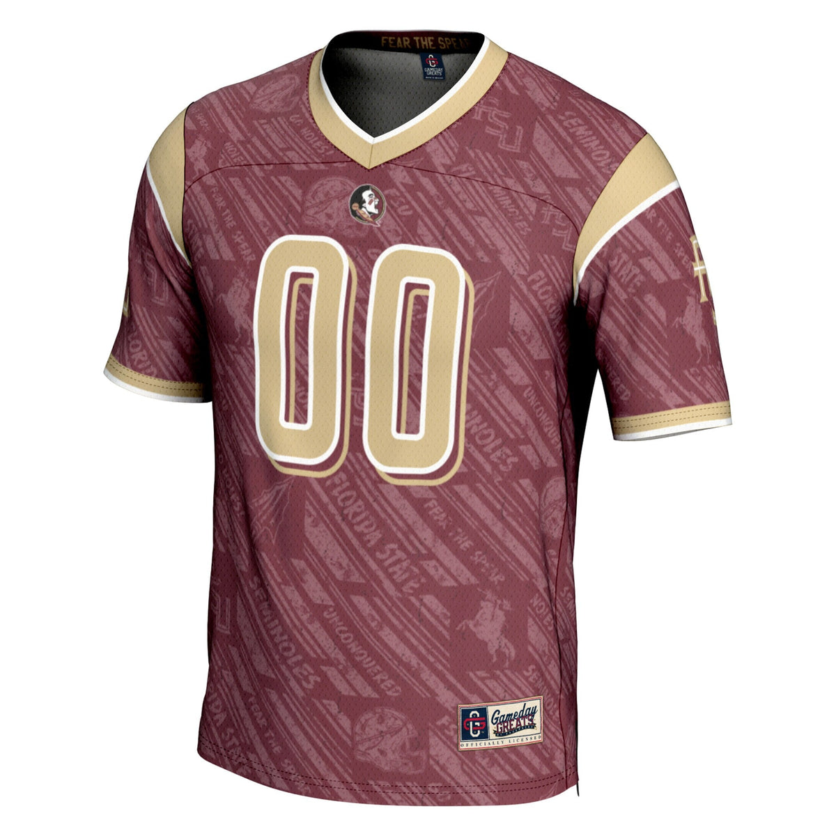 Florida State Seminoles Highlight Print NIL Pick-A-Player Football Jersey - Garnet