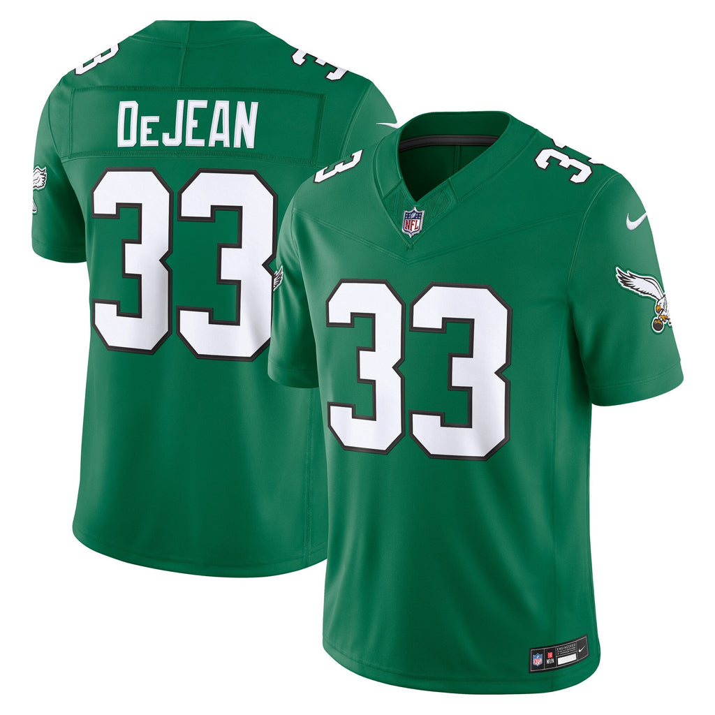 Philadelphia Eagles Cooper DeJean Kelly Green Alternate Vapor F.U.S.E. Stitched Limited Football Jersey