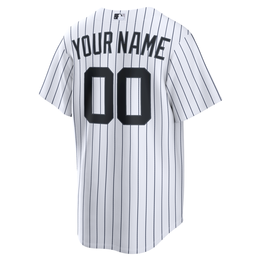 New York Yankees White Home Replica Custom Baseball Jersey