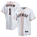 Houston Astros White #1 Groom Home Replica Baseball Jersey