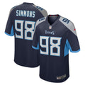 Tennessee Titans Jeffery Simmons Navy Game Football Jersey