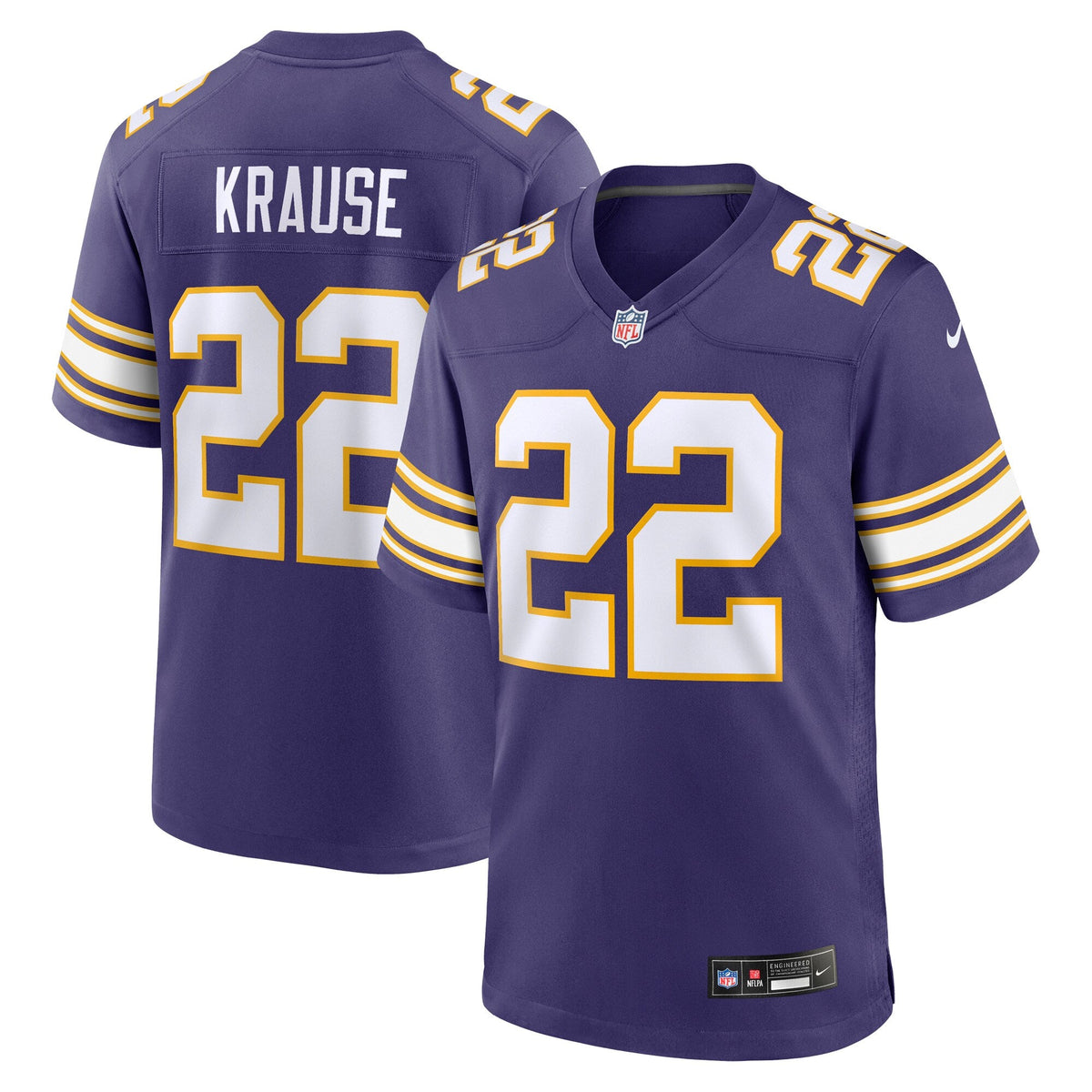 Minnesota Vikings Paul Krause Purple Retired Player Alternate Game Football Jersey