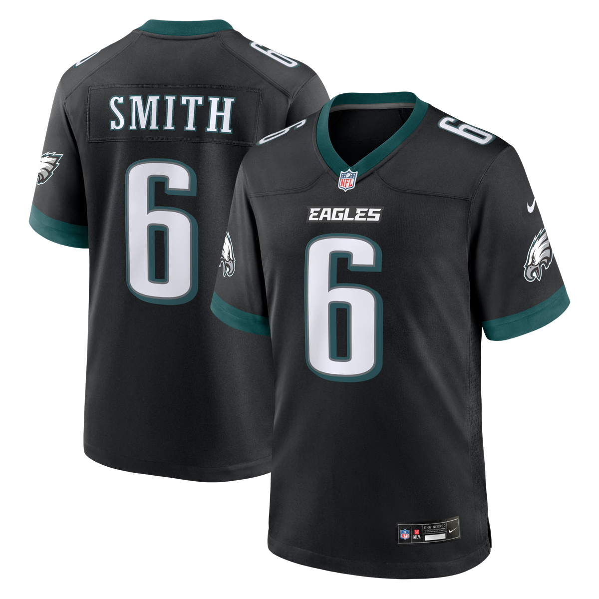 Philadelphia Eagles DeVonta Smith Black Alternate Game Football Jersey