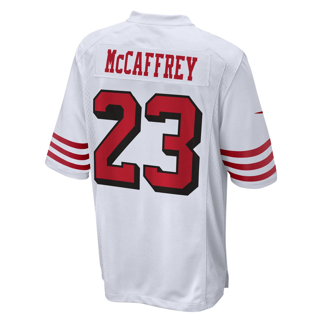San Francisco 49ers Christian McCaffrey White Game Football Jersey
