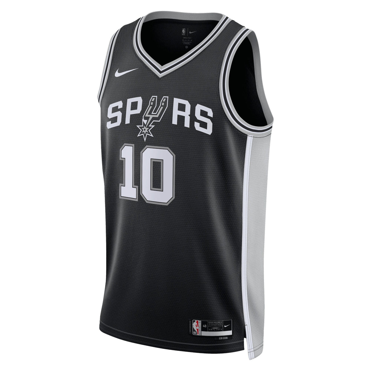 San Antonio Spurs Icon Edition Swingman Jersey - Black - Jeremy Sochan