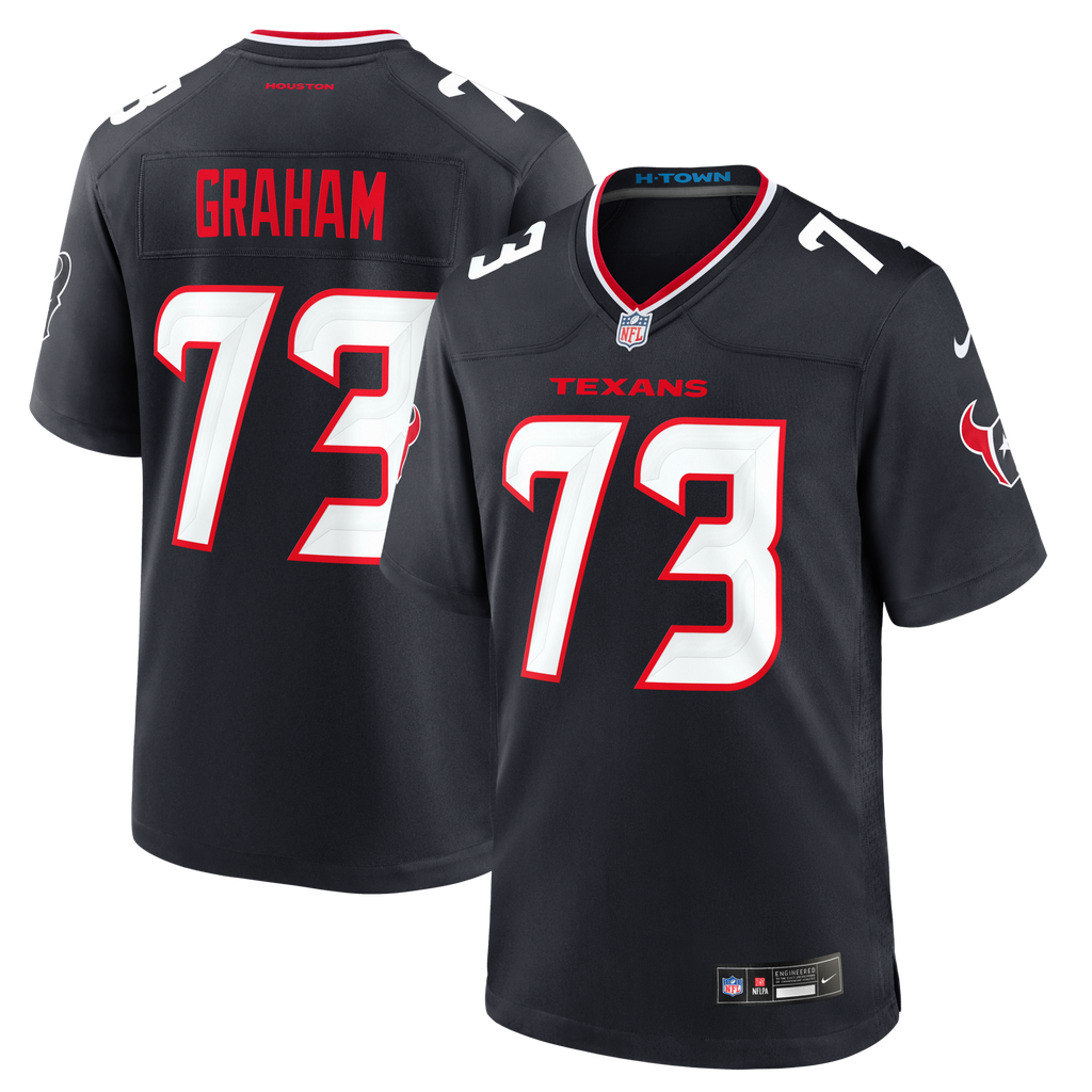 Houston Texans Derrick Graham Navy Team Game Football Jersey