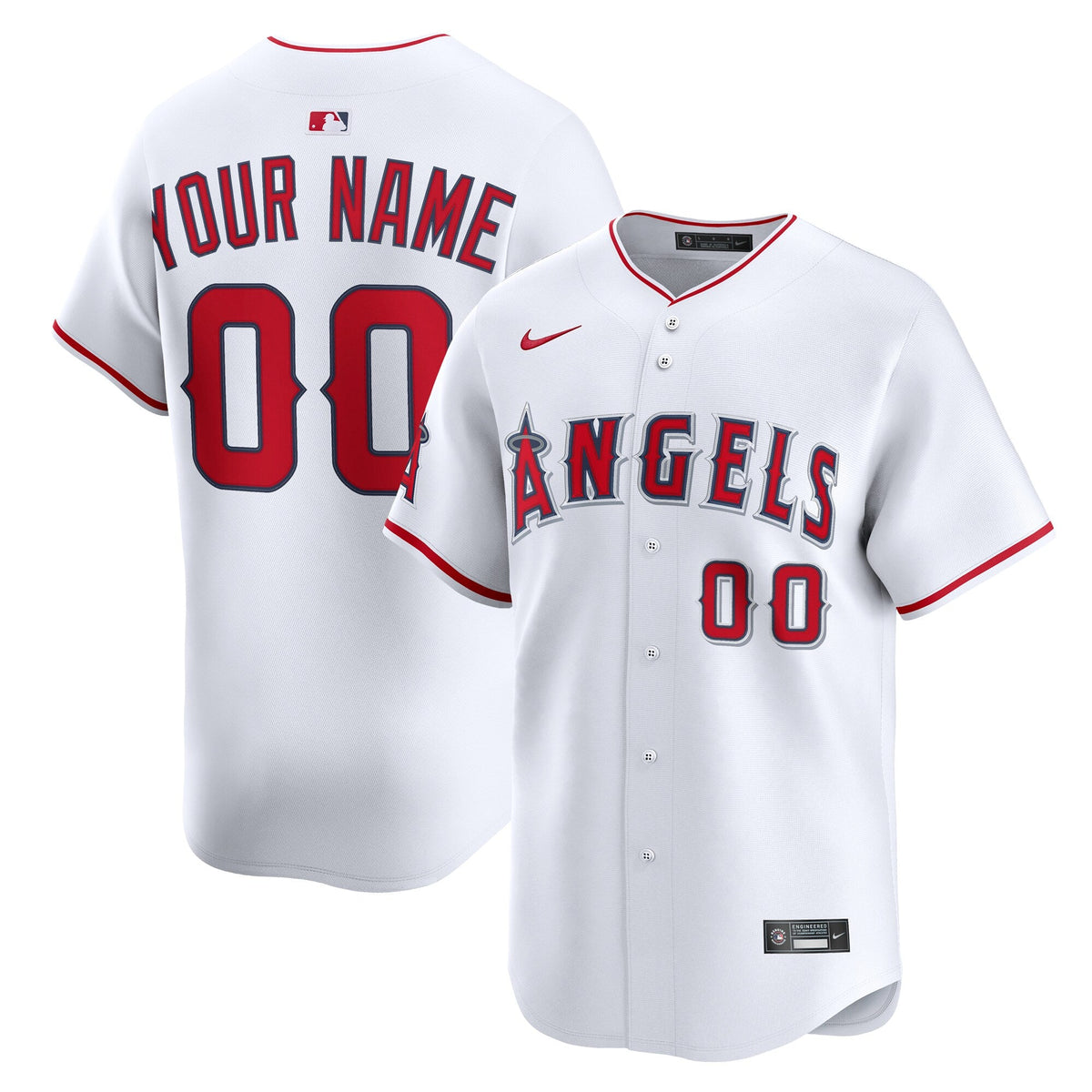 Los Angeles Angels White Home Limited Custom Baseball Jersey